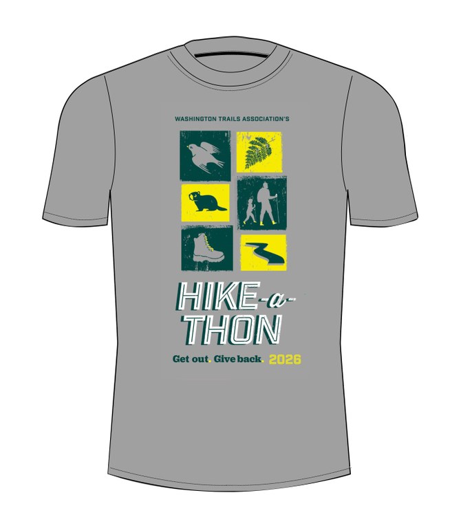 A grey t-shirt for Hike-a-Thon 2026