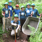 A corporate team from REI spent the day working at Cougar Mountain.