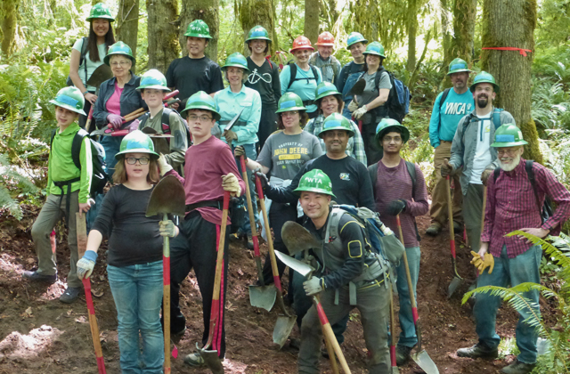 Join other volunteers to help develop this beautiful trail system in Sammammish. Photo by Krista Dooley. 