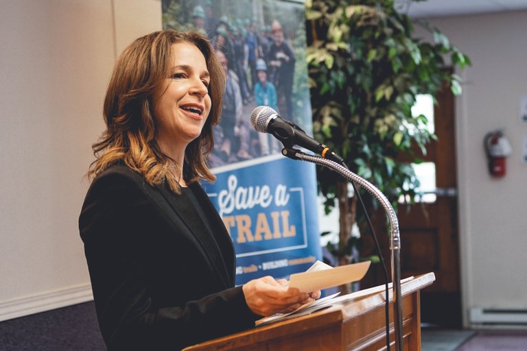 Commissioner Hilary Franz at WTA Hiker Rally Day. Photo by Britt Lê (2).jpg