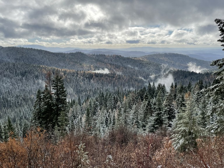 Mount Spokane views early dusting of snow
