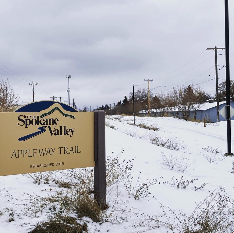 Snow on city trail