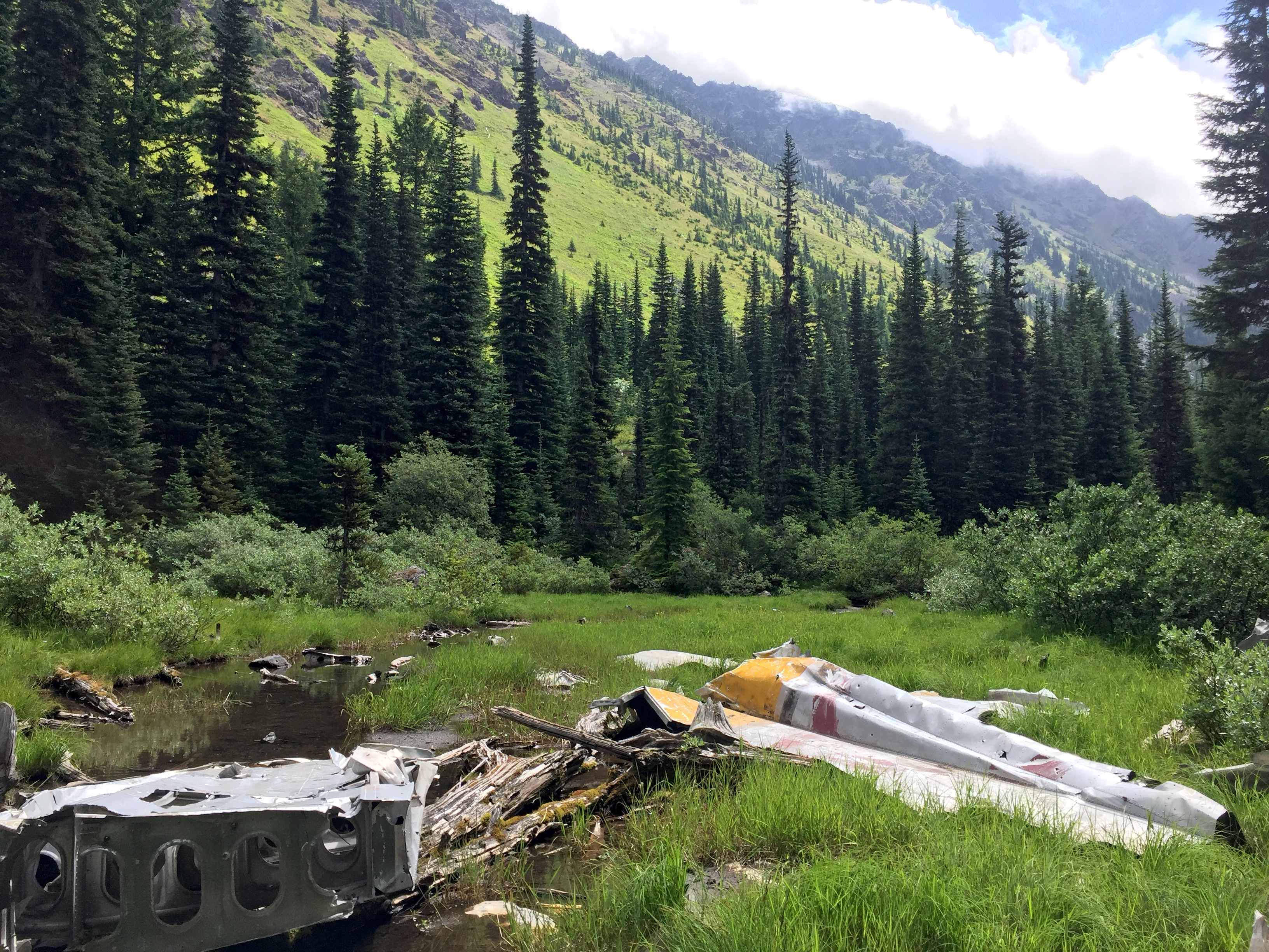 1952 B-17 plane crash site on the Tubal Cain Mine trail near Tull Canyon. Photo by Big Spud.