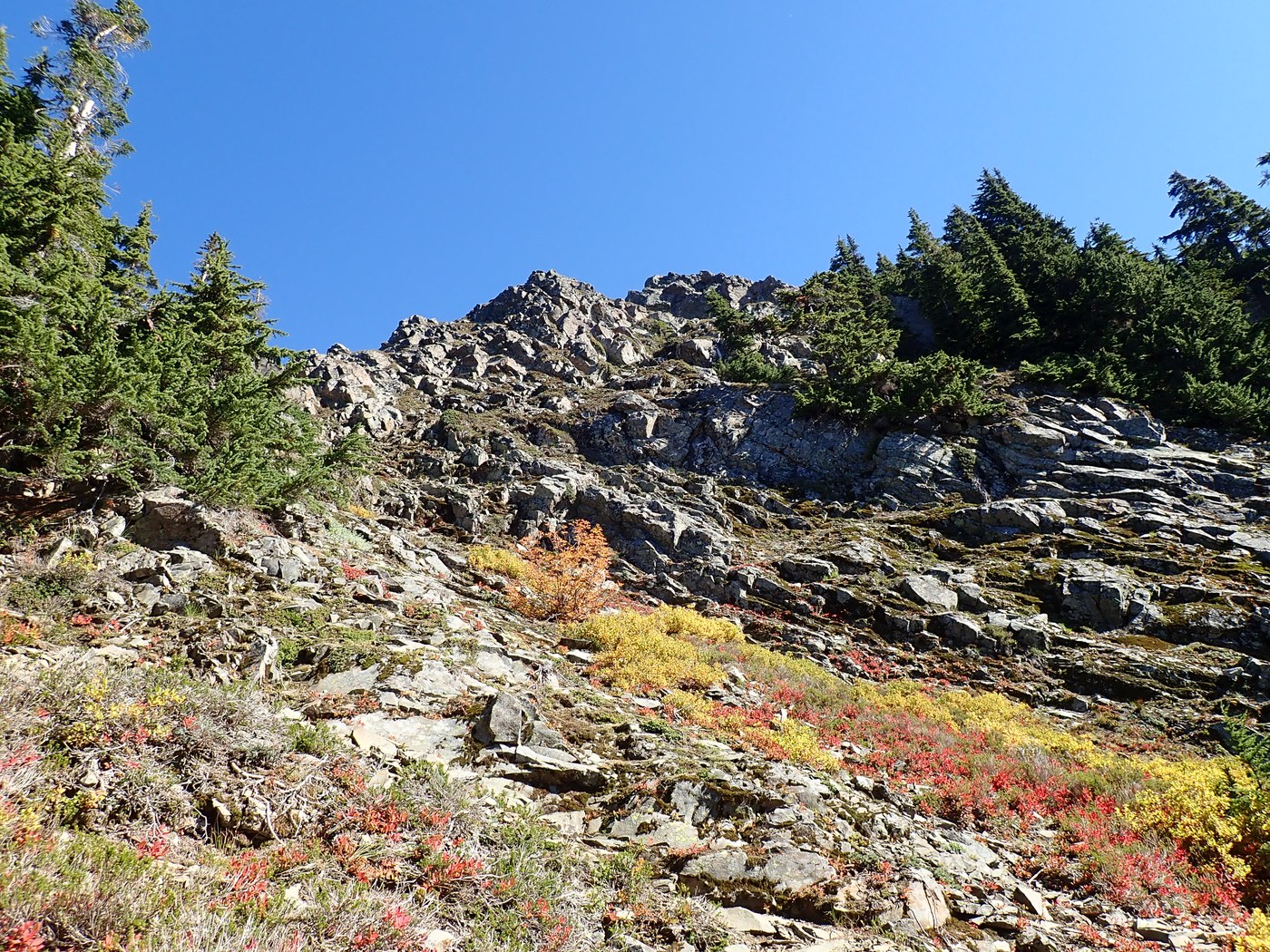 Colorful hillside along the trail. Photo by Suhleenah. 