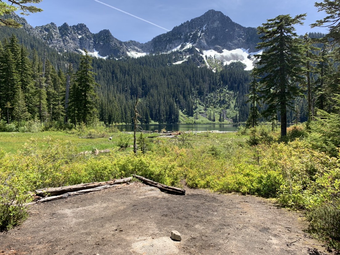 Rocky peaks loom above Kaleetan Peak