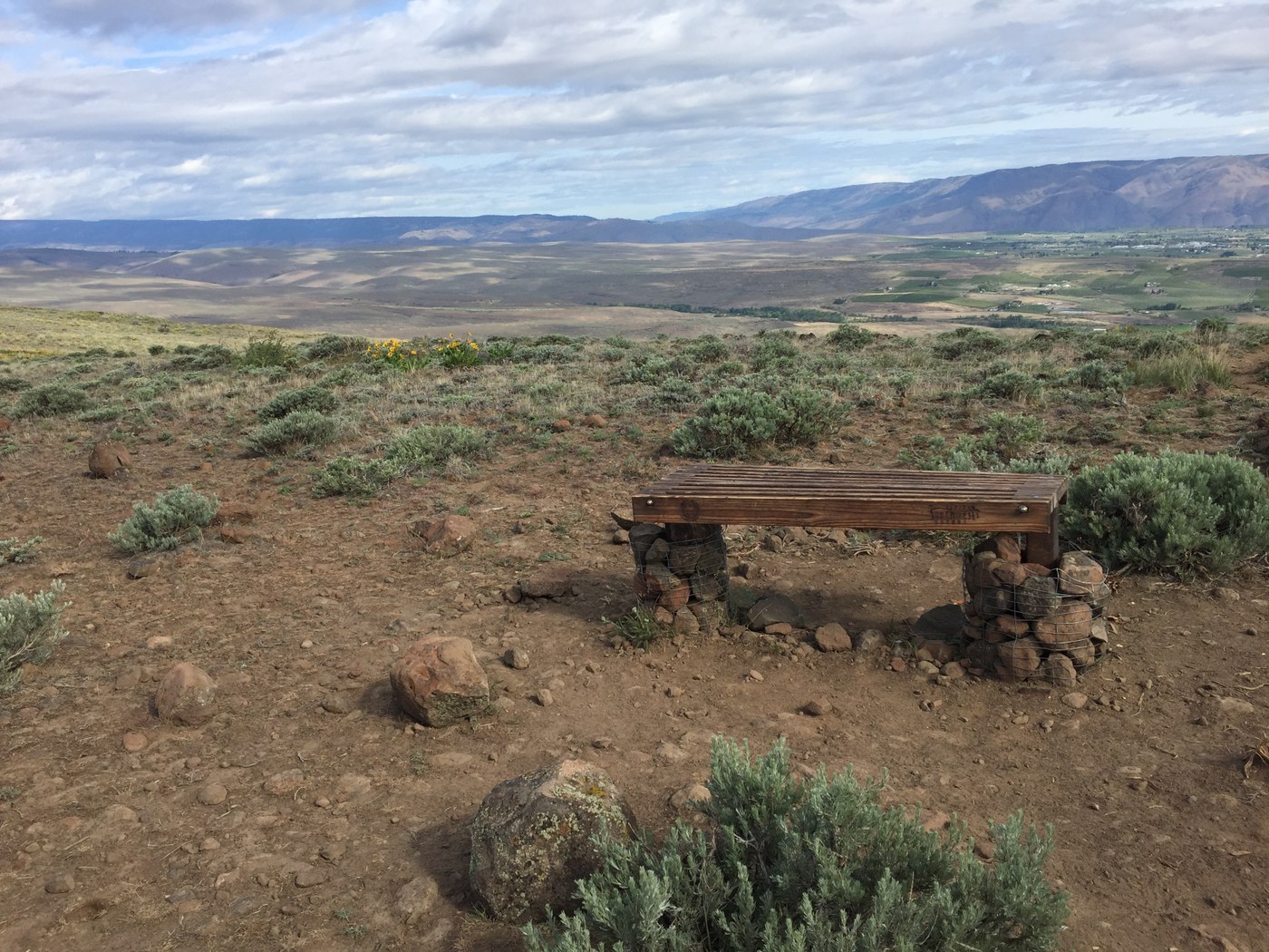 Bench overlooking the ranch. Photo by Henry. 