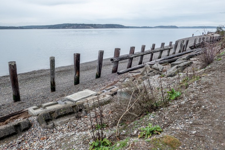 Pebble beach at Sequalitchew Creek. Photo by ejain. 