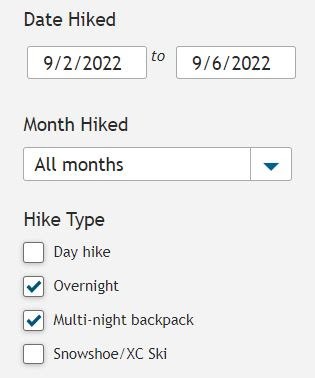 Look at previous years' trip reports over Labor Day to get an idea for where people hike that time of year. A filter on WTA's trip report feature showing dates hiked.