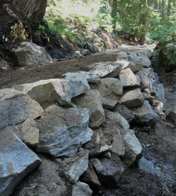 Retaining wall on Glacier Basin trail.