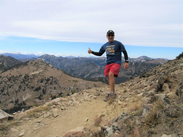 Craig hiking around Sawtooth Ridge.