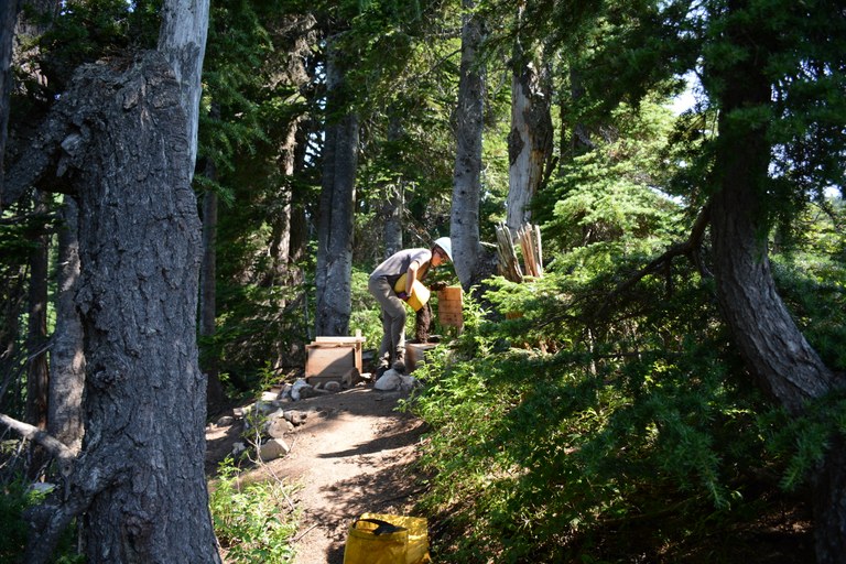 Capping White Pass privy by Loren Drummond