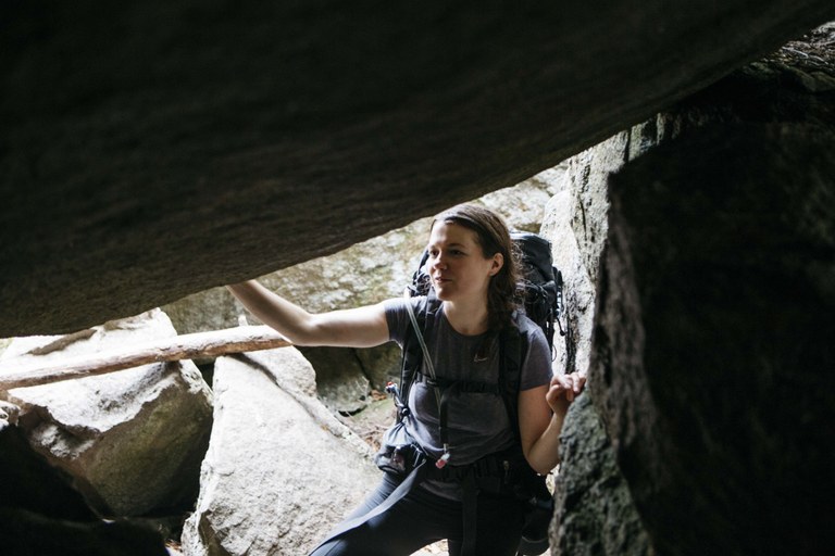 Gale on the Mahoosuc Range Trail. Photo courtesy Gale Straub. Gale on the Mahoosuc Range Trail. Photo courtesy Gale Straub.