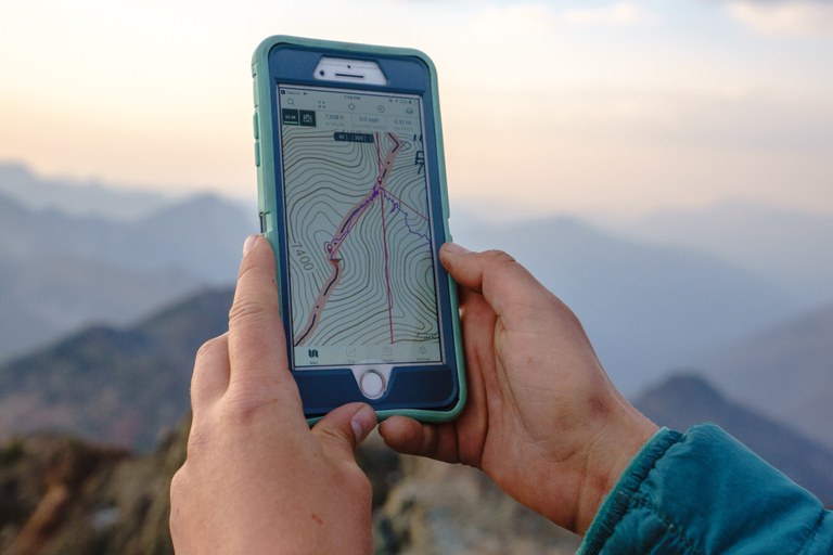 GPS on phone. Photo by Sarina Clark. GPS on phone. Photo by Sarina Clark.