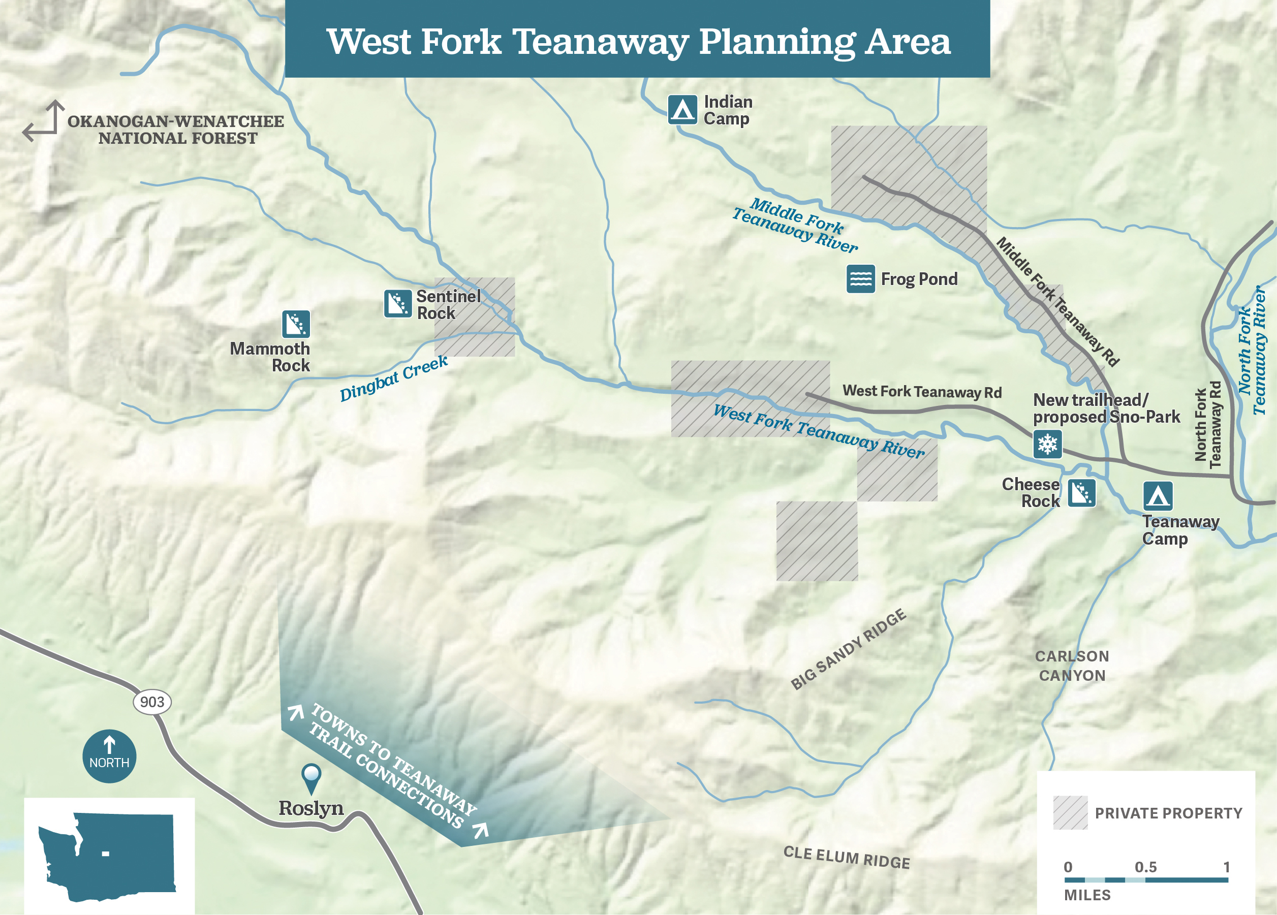 Map of the Teanaway Community Forest