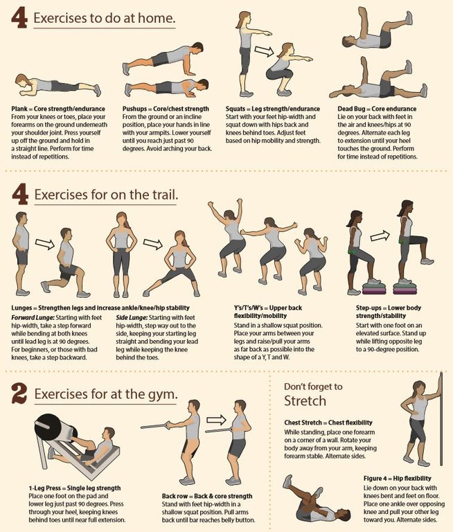 A series of workout illustrations.