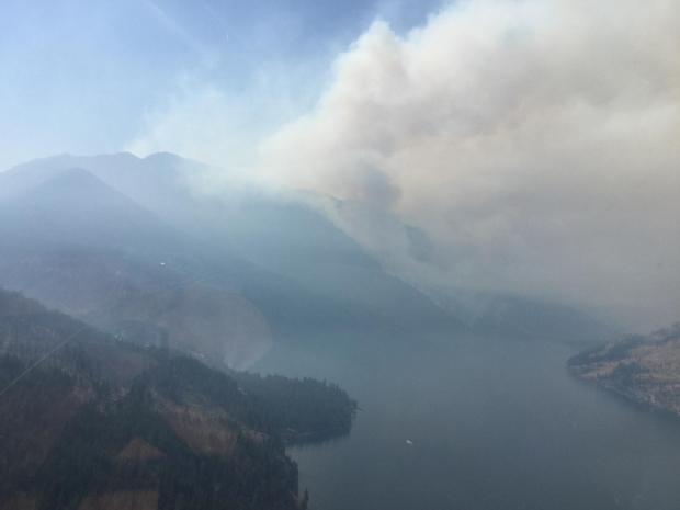 The Wolverine Creek Fire as seen from the air. Photo by InciWeb.