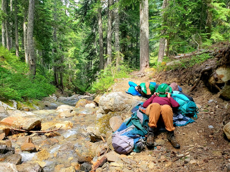 Taking a break on the North Fork Skykomish.