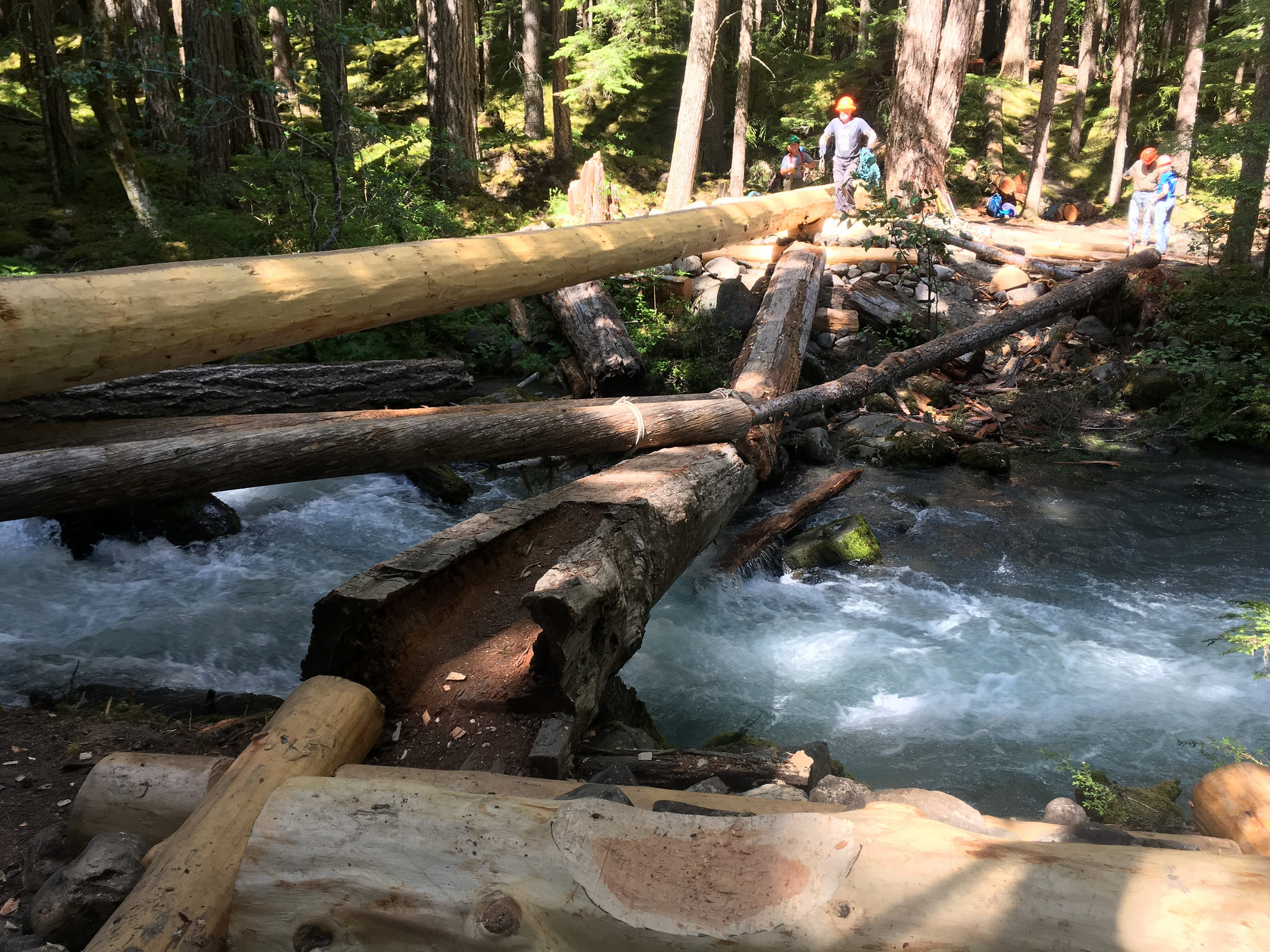 Bridge repair on the Dungeness River Trail. Photo by Charlie Romine