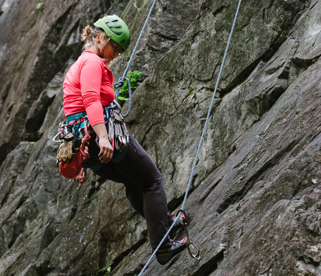 Tess loves climbing because of the challenge it presents. You can't change the weather or the rock, but climbing forces you to think outside the box to make the climb your own. Photo by Erik Haugen-Goodman.