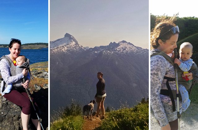 Dennis and his family are learning to enjoy trails in a new way with new baby Sam. Photos by Dennis D'Amico. 