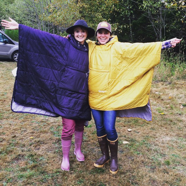 Hikers found creative ways to stay dry. Photo by Audrey Burgard.
