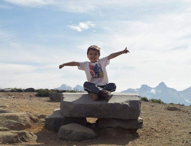 Jacob on trail. Photo courtesy of Kristina Schemnitzer. 