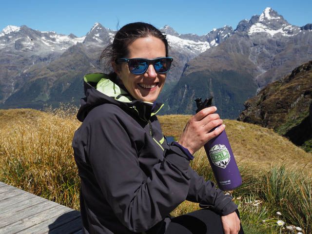 WTA's executive director, Jill Simmons, on a recent hike through the Routeburn Track of New Zealand 