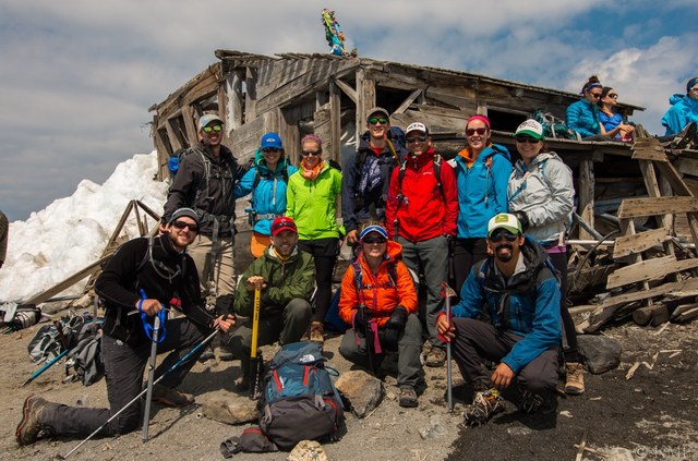 KatieMae's climbing group at the summit of Mt. Adams. Photo by KatieMae. 