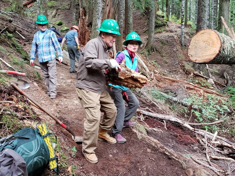 Trail work being done on Annette Lake Trail by Tony Kim