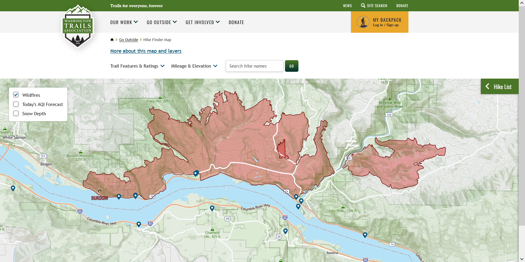 Screenshot hiking guide 7.24.25