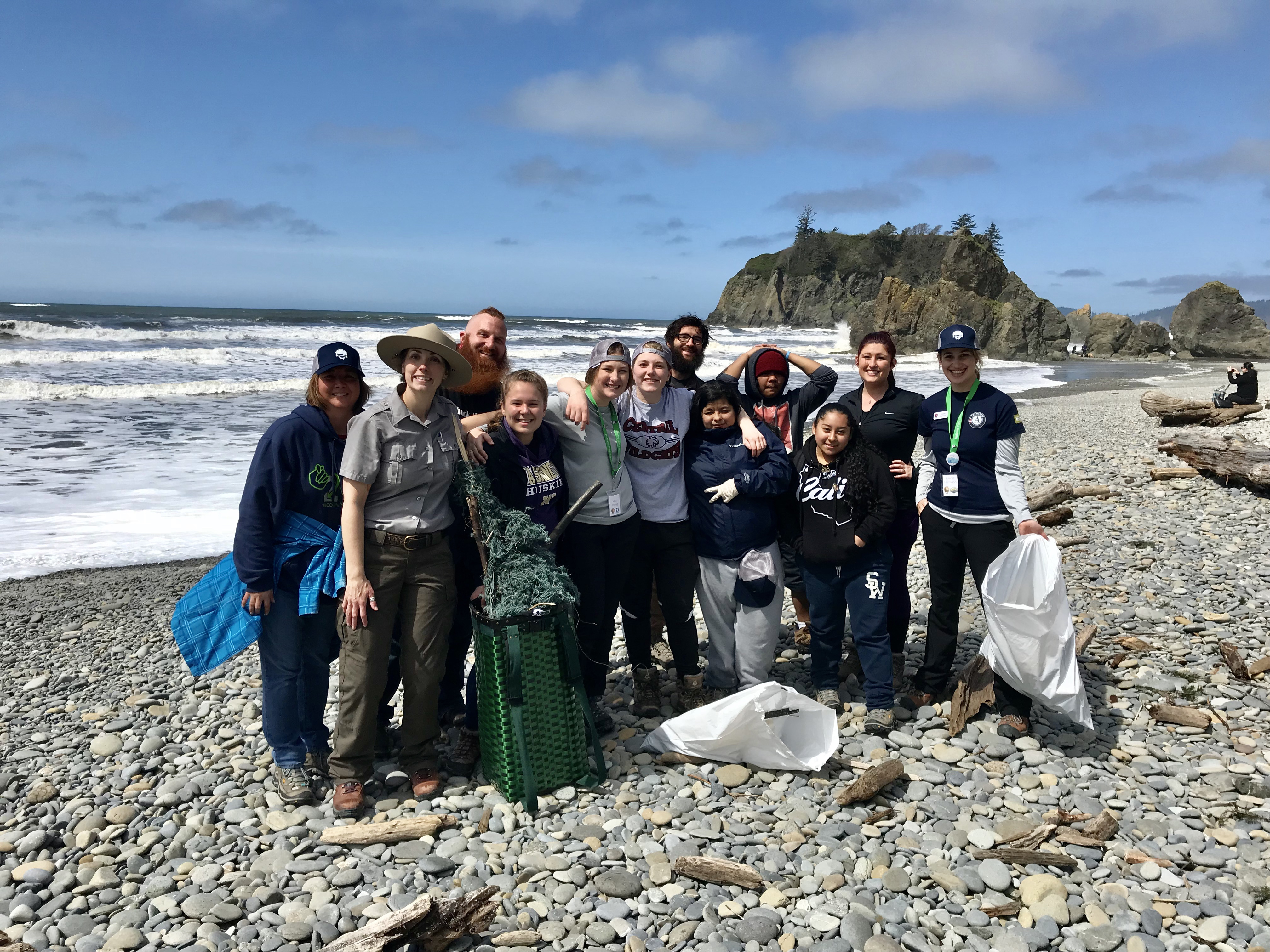 Students from the Deaf T-Birds, a group from Mount Tahoma High School, at Ruby Beach. Photo by Kelsey Johnson.