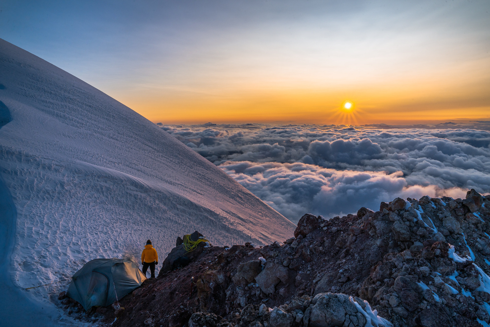 The morning before a summit Disappointment Cleaver Route Glacier Peak