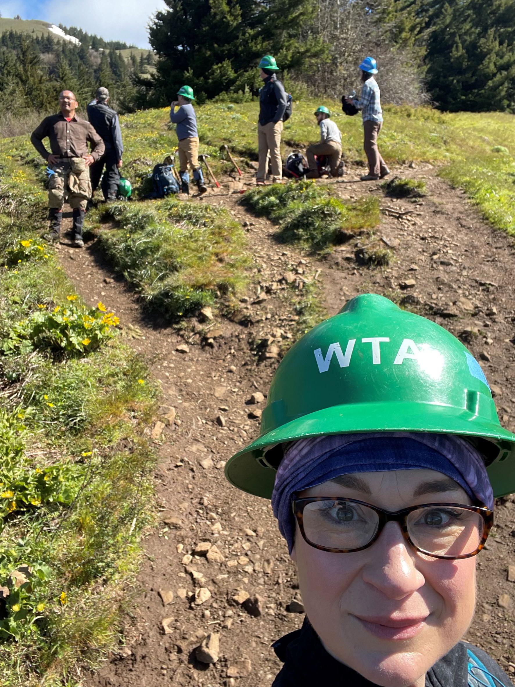 Selfie of a day work party at Dog Mountain. Photo by Jessica Mossman.