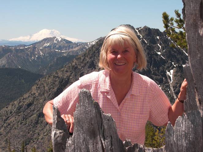 Edel Underhill by Diana Chin - -taken at Long's Pass with her favorite mountain in the background!