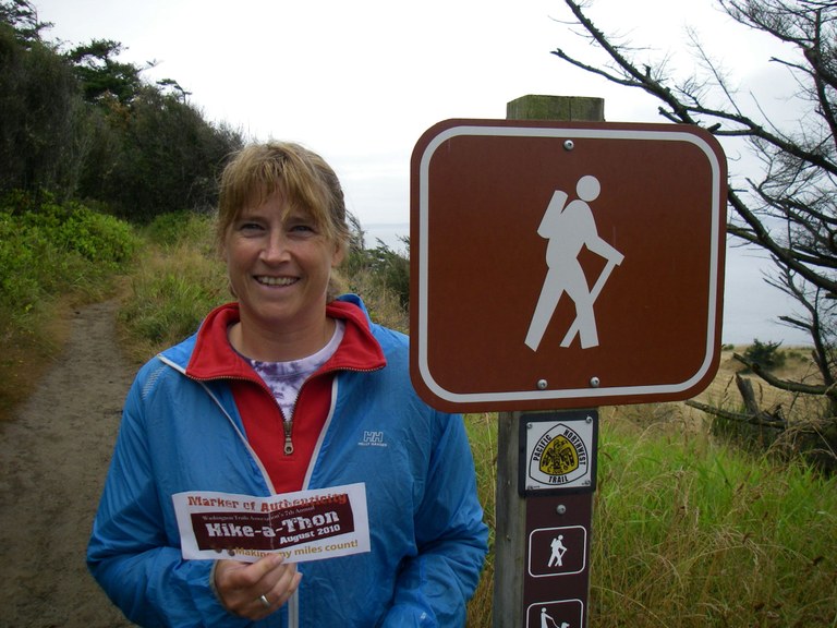 Trail signs at Fort Ebey State Park. Photo by Wendy Wheeler Jacobs. Washington State Parks "hiking trail" trail sign at Fort Ebey State Park. Photo by Wendy Wheeler Jacobs.