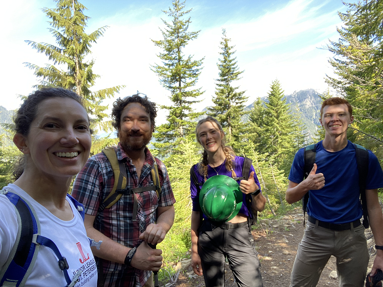 Trail crew selfie on Frog Mountain. Photo by Tara Kocur.