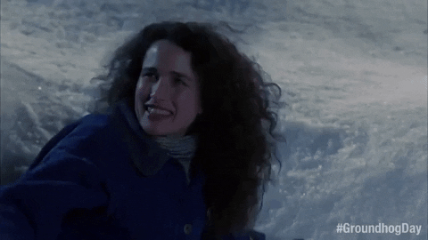 Bill Murray finds happiness in a snowbank