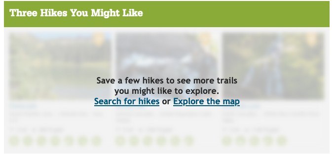 Save hikes to see 3 hikes you might like