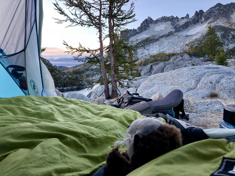 hikingotter Enchantments enjoying the view.jpeg