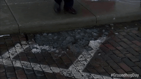 Bill Murray has no idea he is about to step into a puddle of ice water