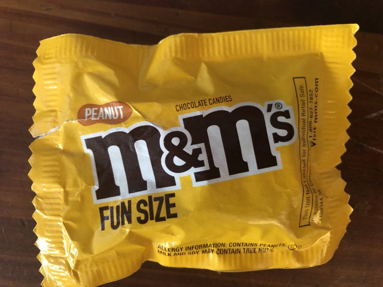 Small package of peanut M&Ms