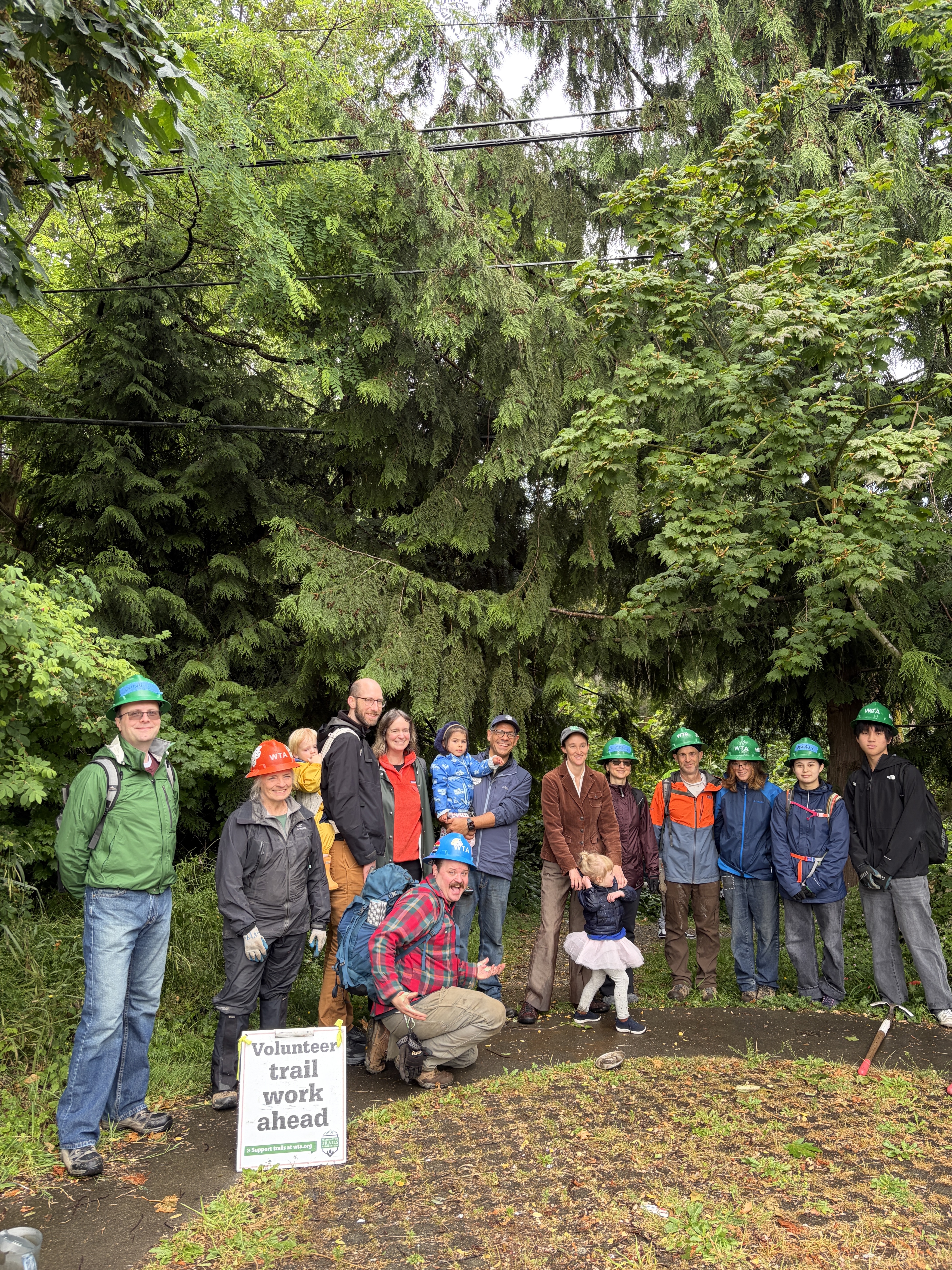 Seattle city mayor visits Seattle trail work party