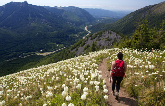 A hiker on the Ira Spring trail. Photo by abertino.