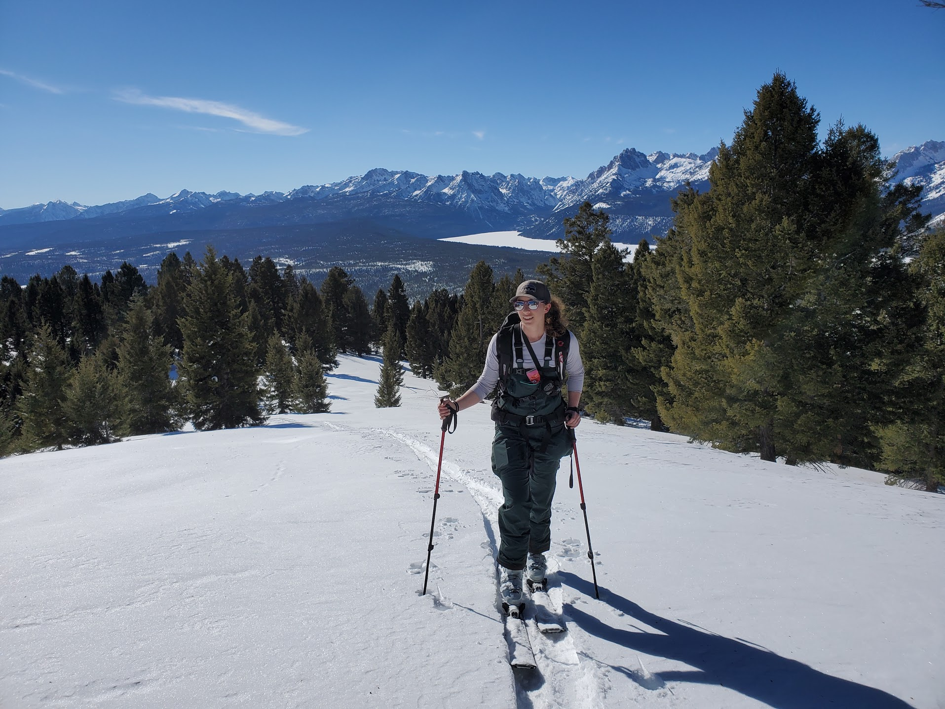 Jade Tabony ski touring Idaho