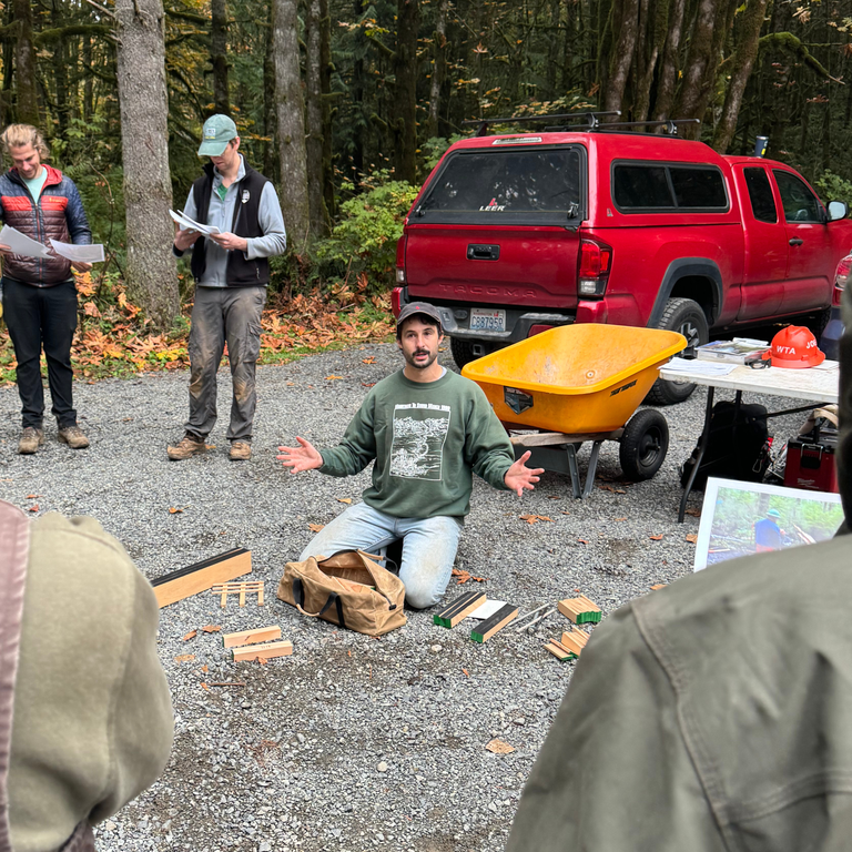 A WTA staffer explains how to build a bridge.