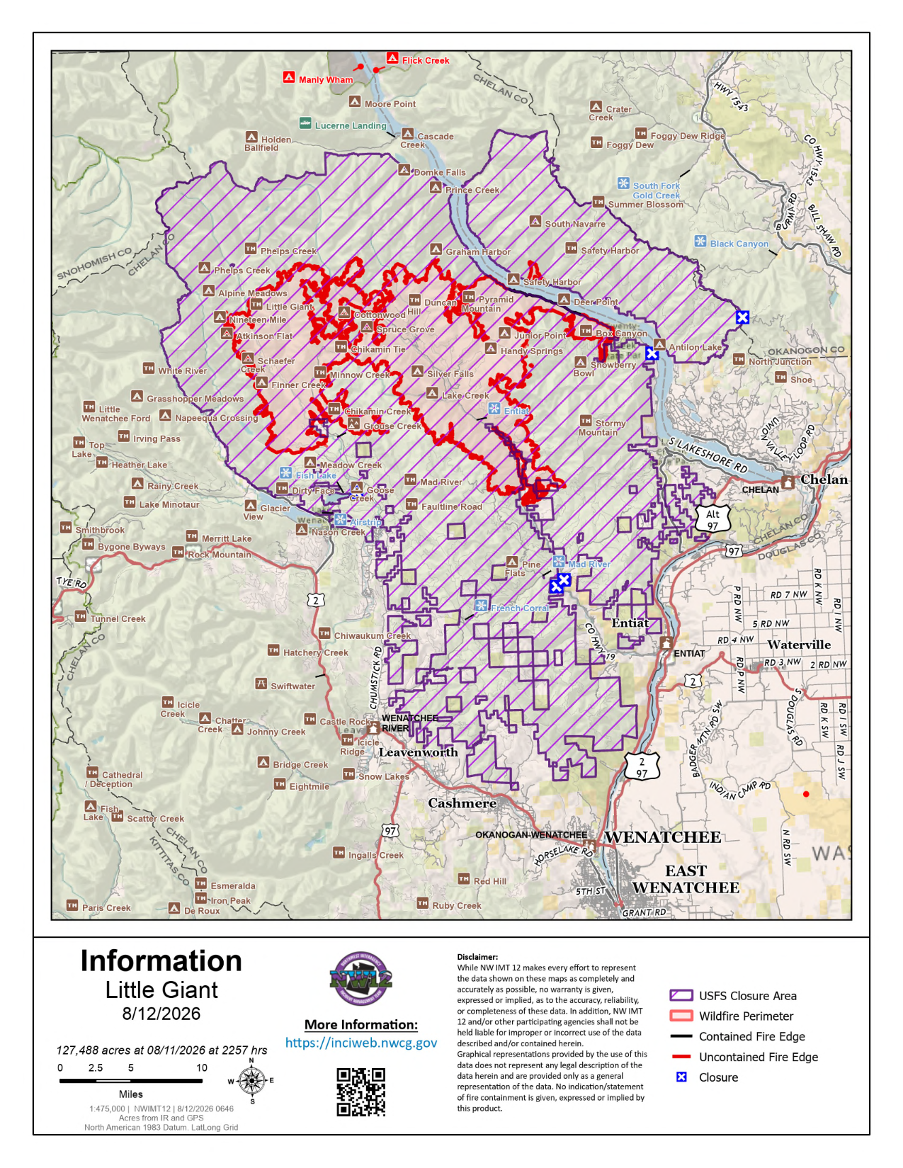 Aug. 12 Little Giant Fire closure map