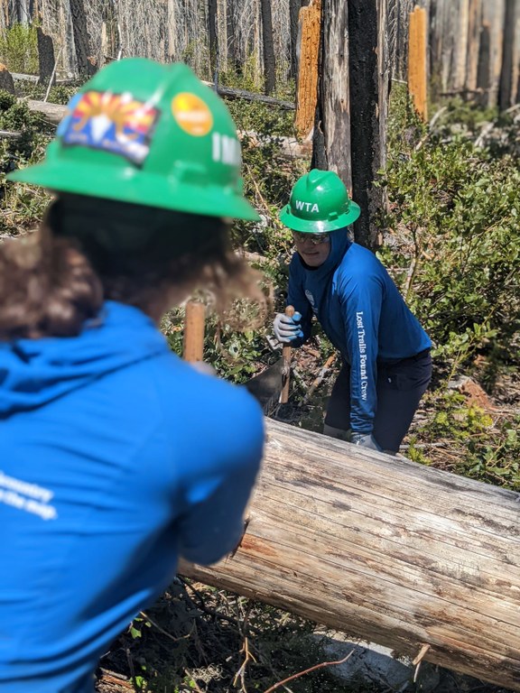 Crosscutting at Cow Creek in the Entiat. Photo by Zachary Toliver.