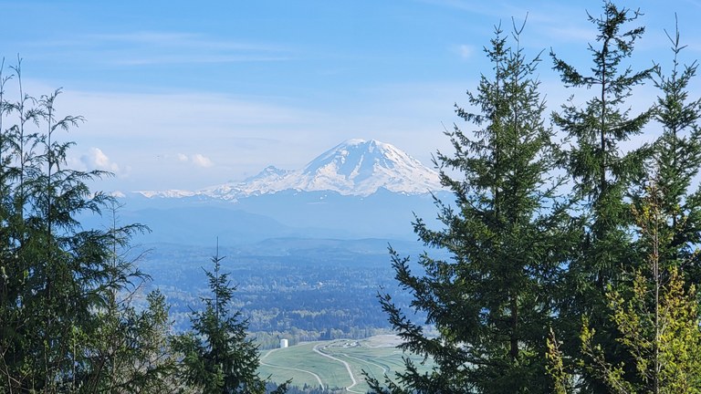 View of Mount Rainier from Debbie's View viewpoint via Margaret's Way trail. Photo by Joe Gonzalez. 