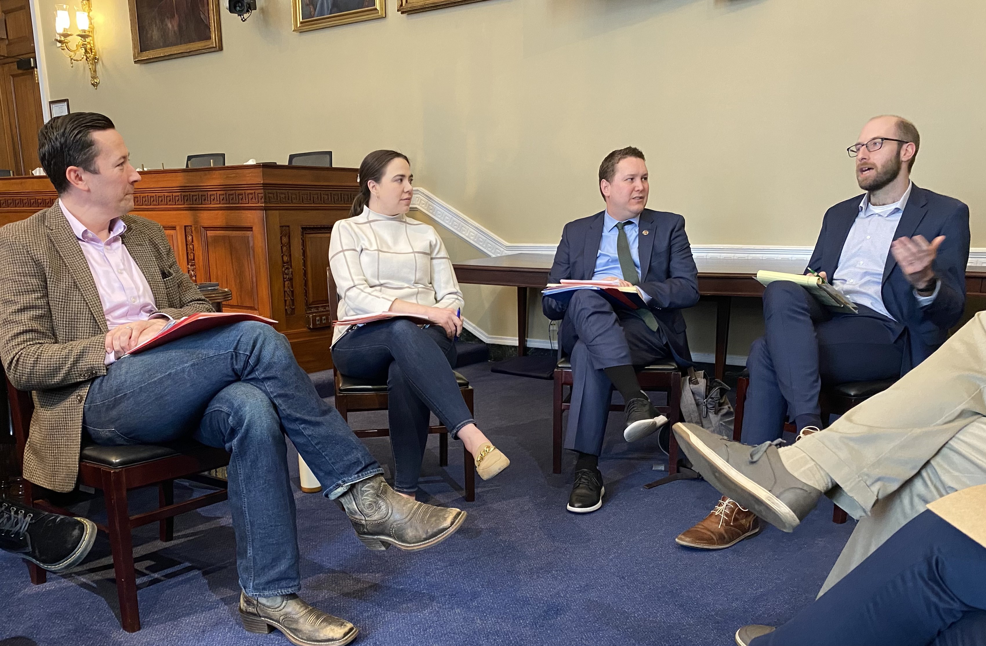 Michael DeCramer speaks to the House Natural Resources majority staff about volunteers’ significant contributions to the maintenance of the National Trail System and the benefits of investing in trails.