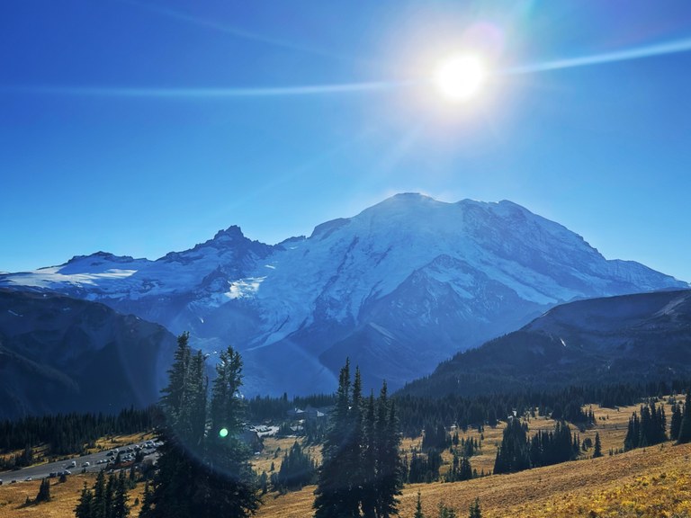 Sunrise at Mount Rainier. Photo by FuchsMedia. View of Mount Rainier from Sunrise. Photo by trip reporter FuchsMedia.